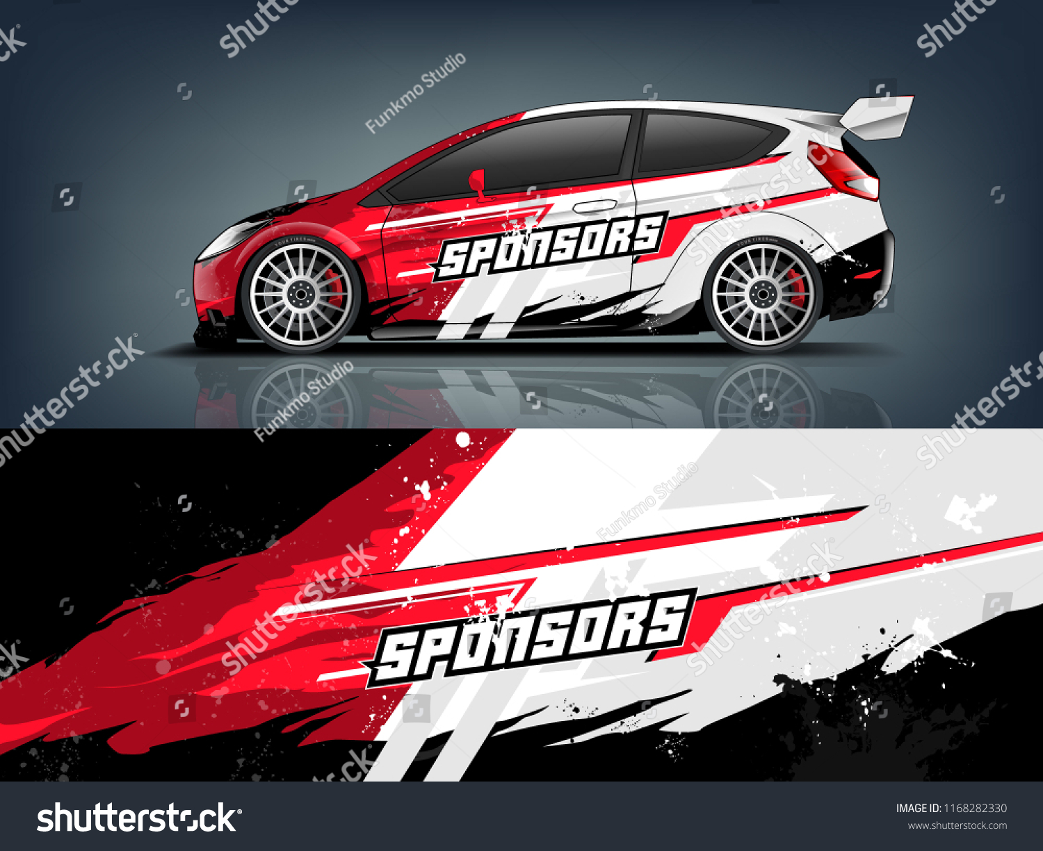 Hatchback racing car wrap vinyil and decal