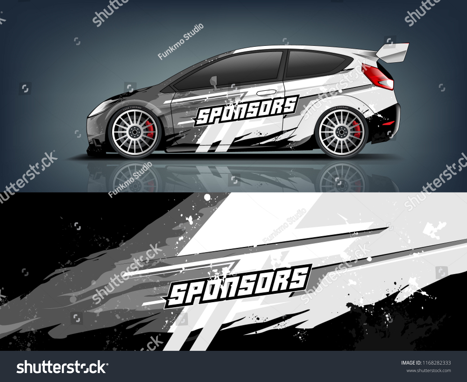 Hatchback racing car wrap vinyil and decal