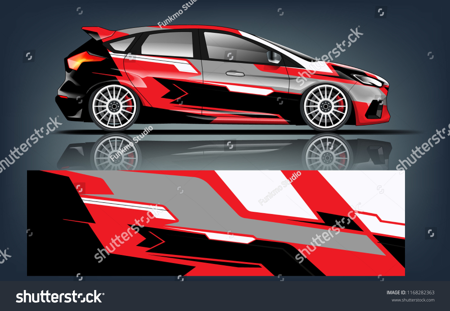 Hatchback racing car wrap vinyil and decal