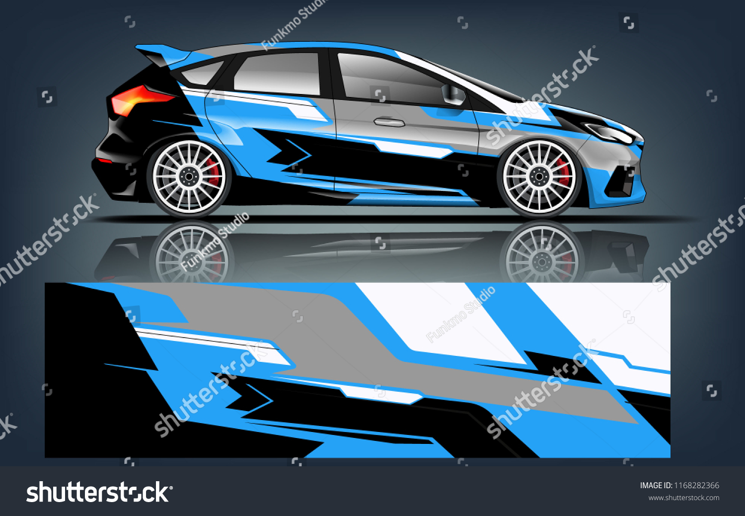 Hatchback racing car wrap vinyil and decal
