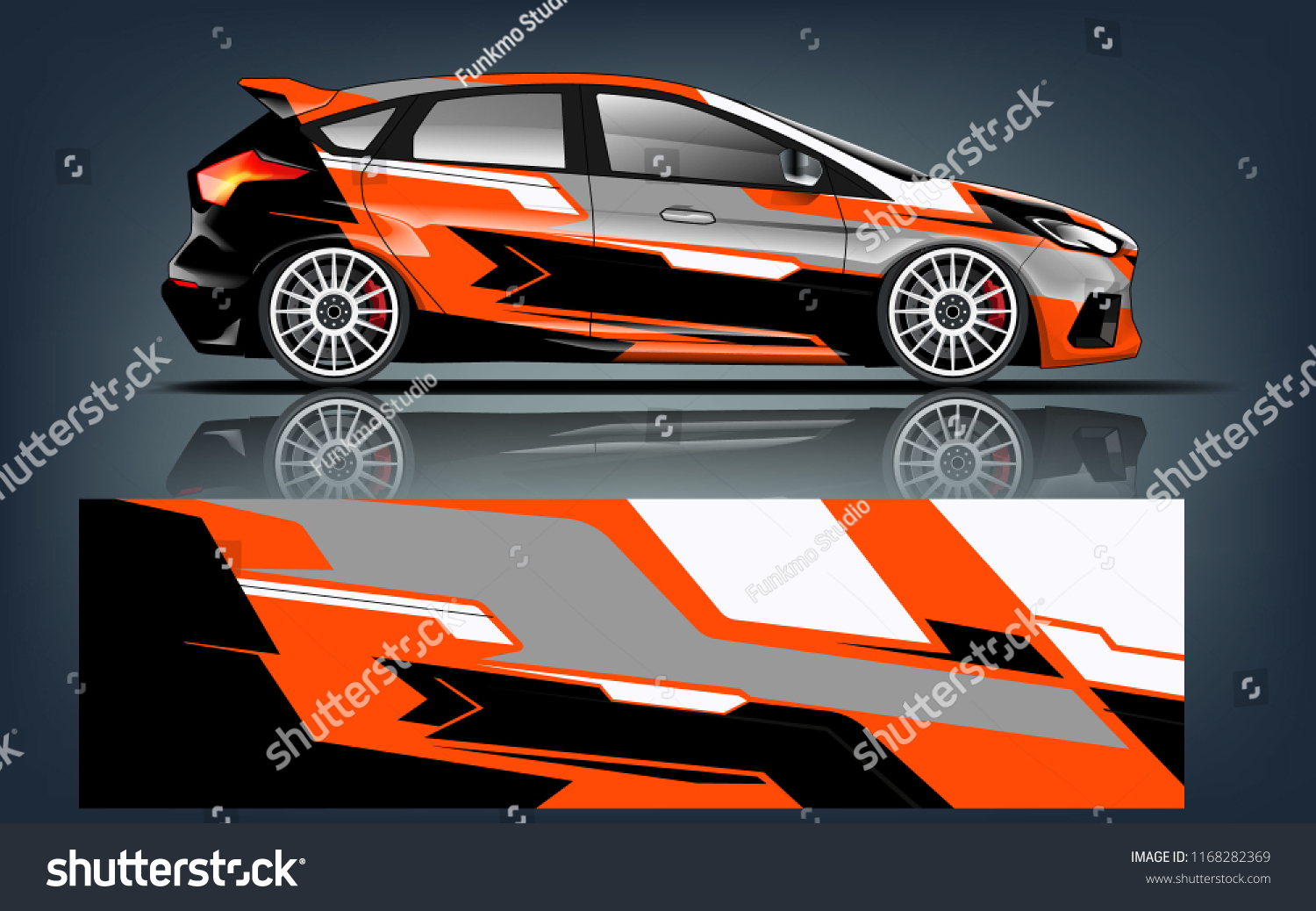 Hatchback racing car wrap vinyil and decal