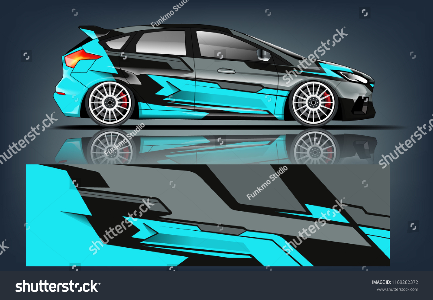 Hatchback racing car wrap vinyil and decal