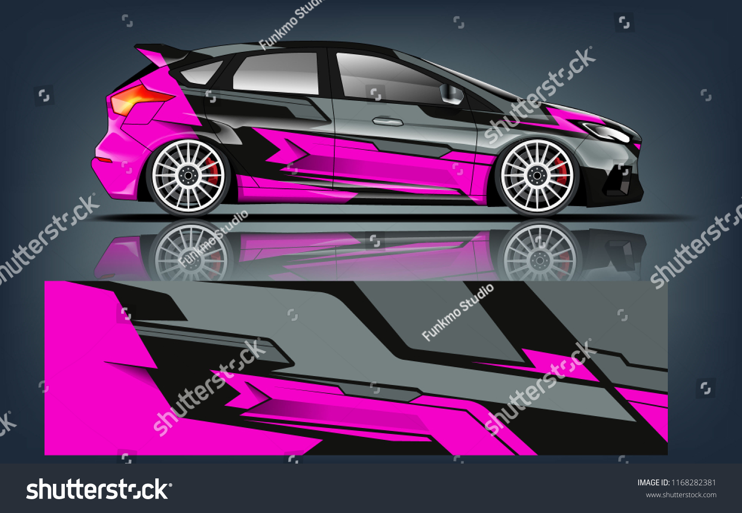 Hatchback racing car wrap vinyil and decal