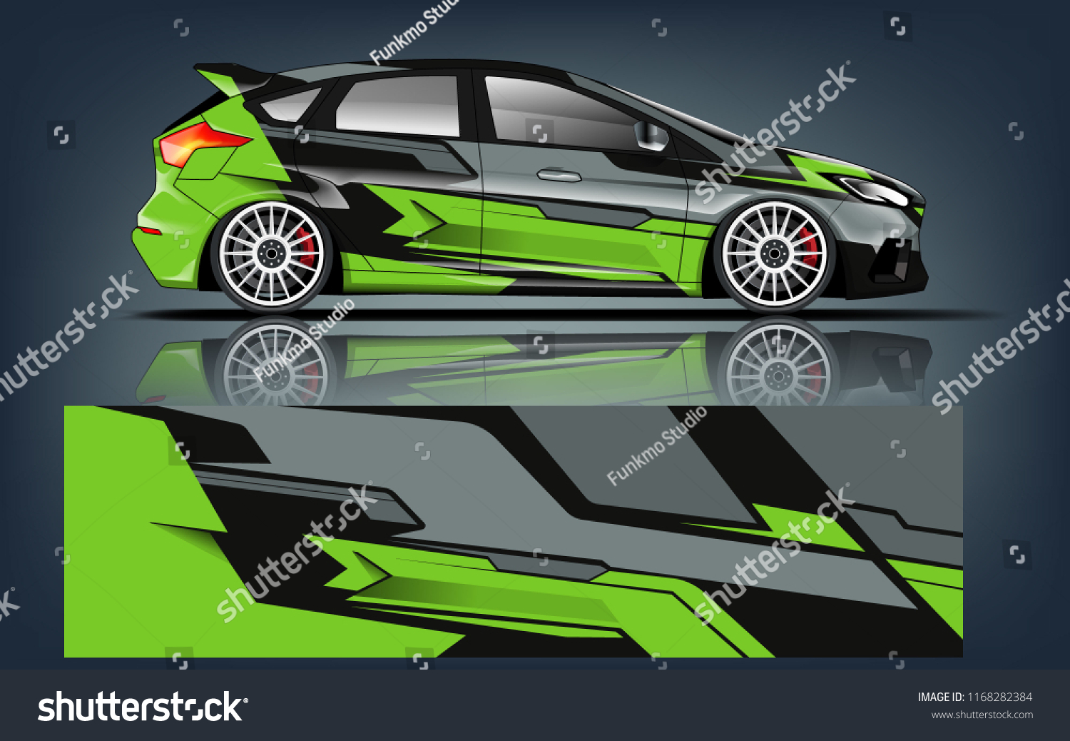 Hatchback racing car wrap vinyil and decal