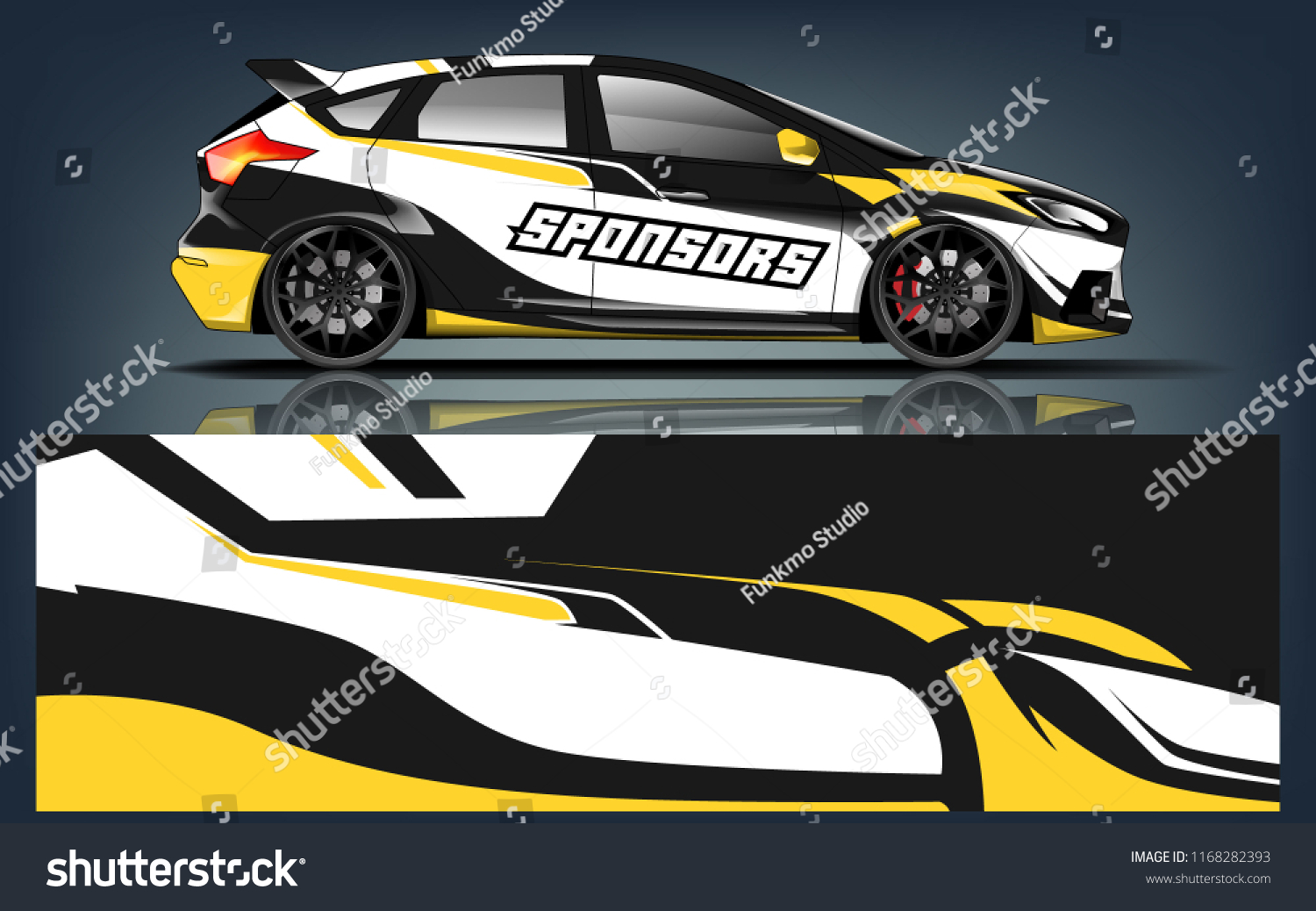Hatchback racing car wrap vinyil and decal