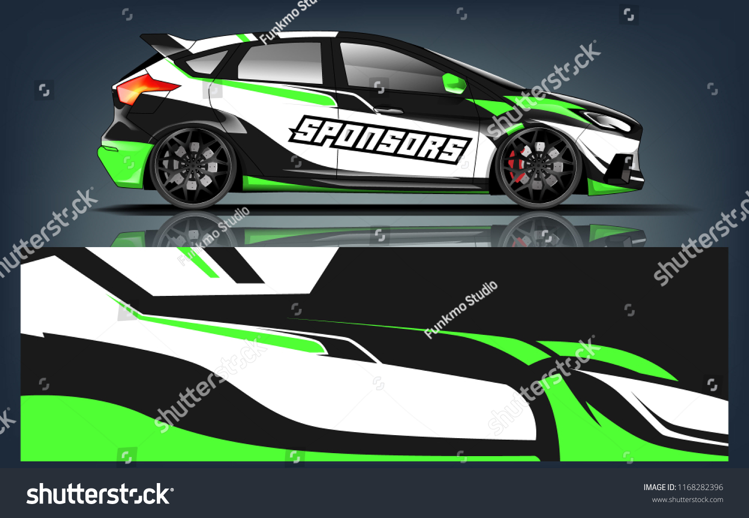 Hatchback racing car wrap vinyil and decal