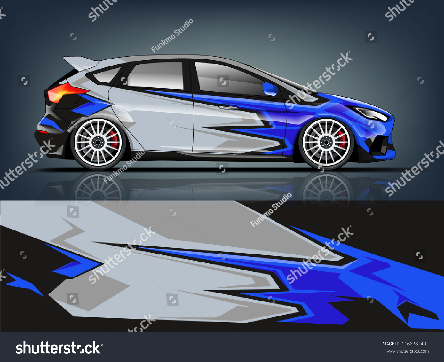 Hatchback racing car wrap vinyil and decal