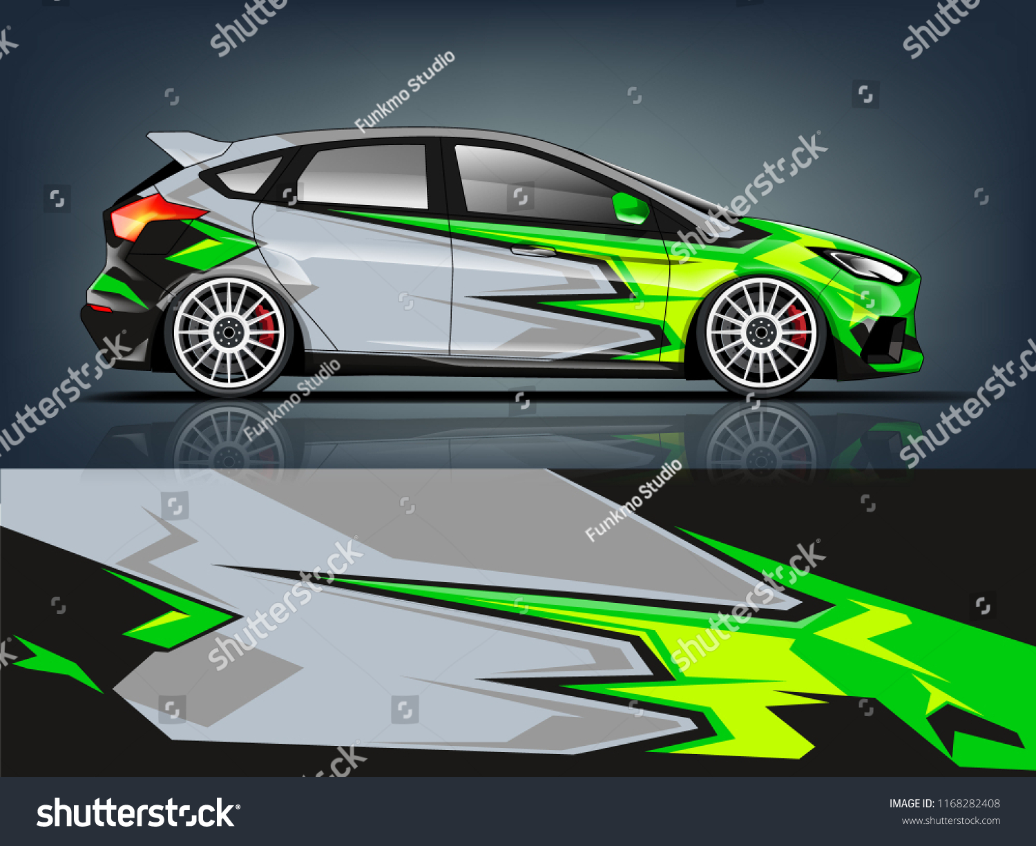 Hatchback racing car wrap vinyil and decal