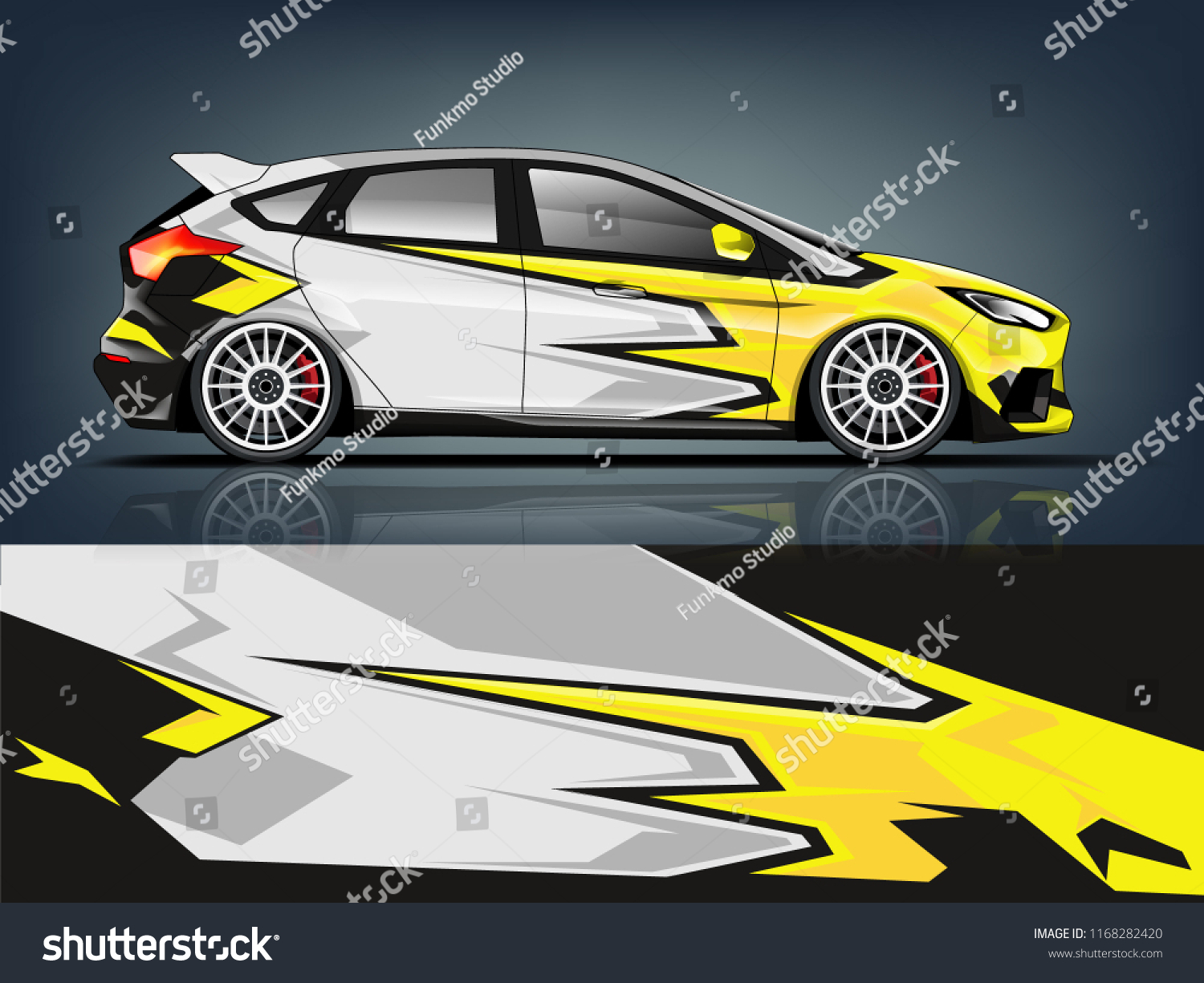 Hatchback racing car wrap vinyil and decal