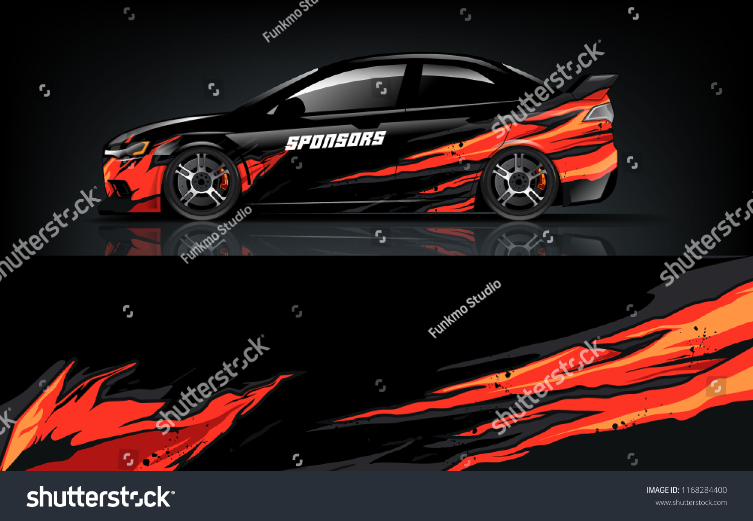 Rally and racing car wrap vector designs.