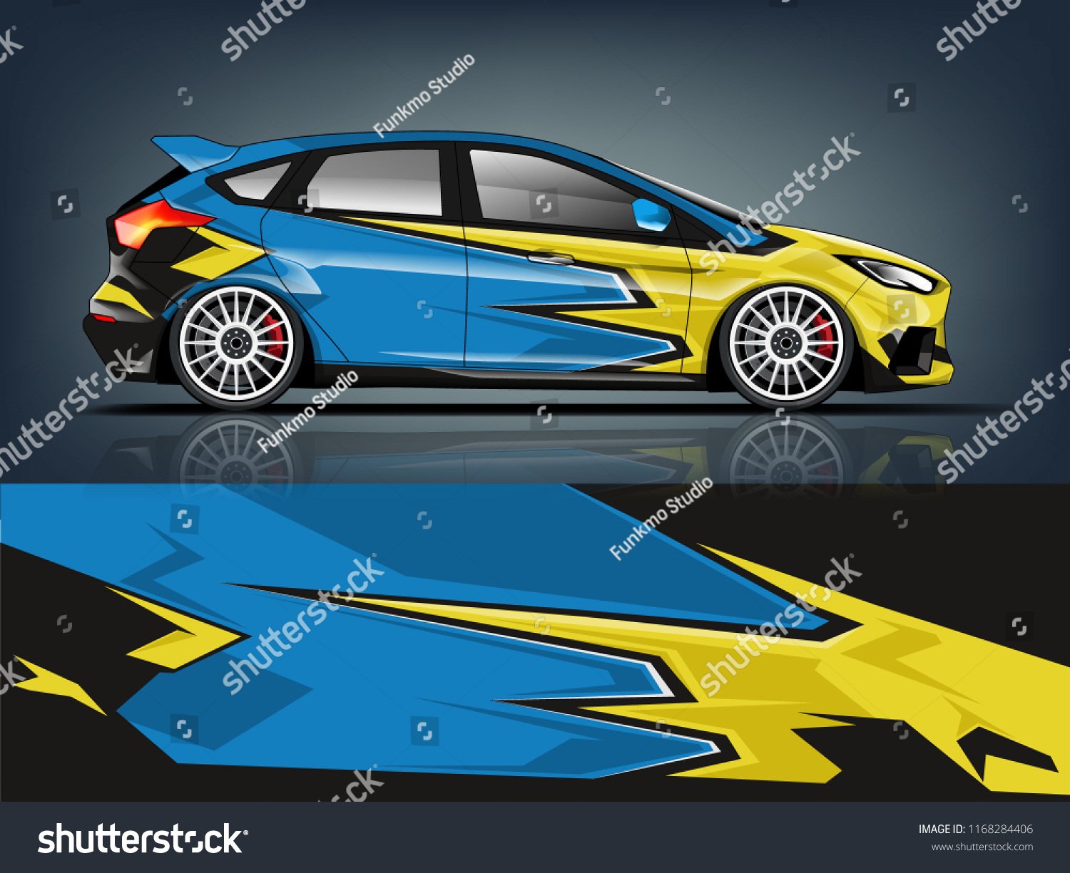 Rally and racing car wrap vector designs.