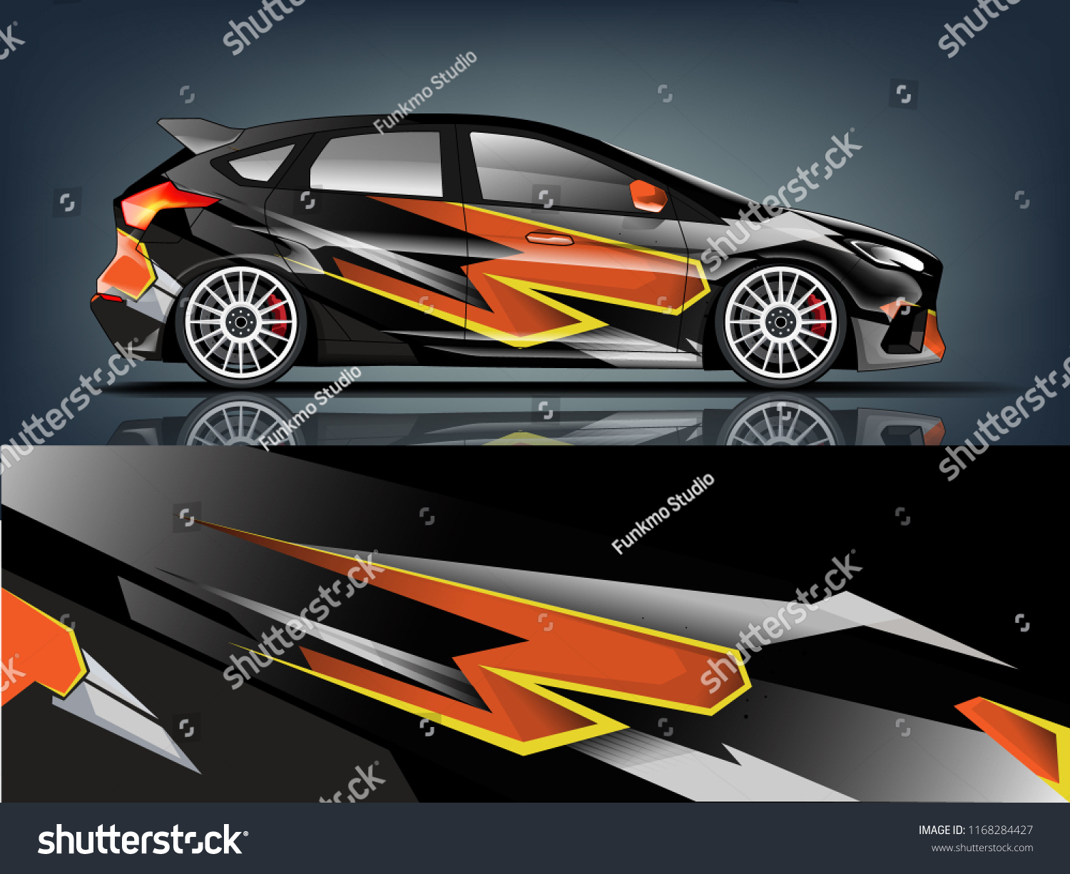 Rally and racing car wrap vector designs.