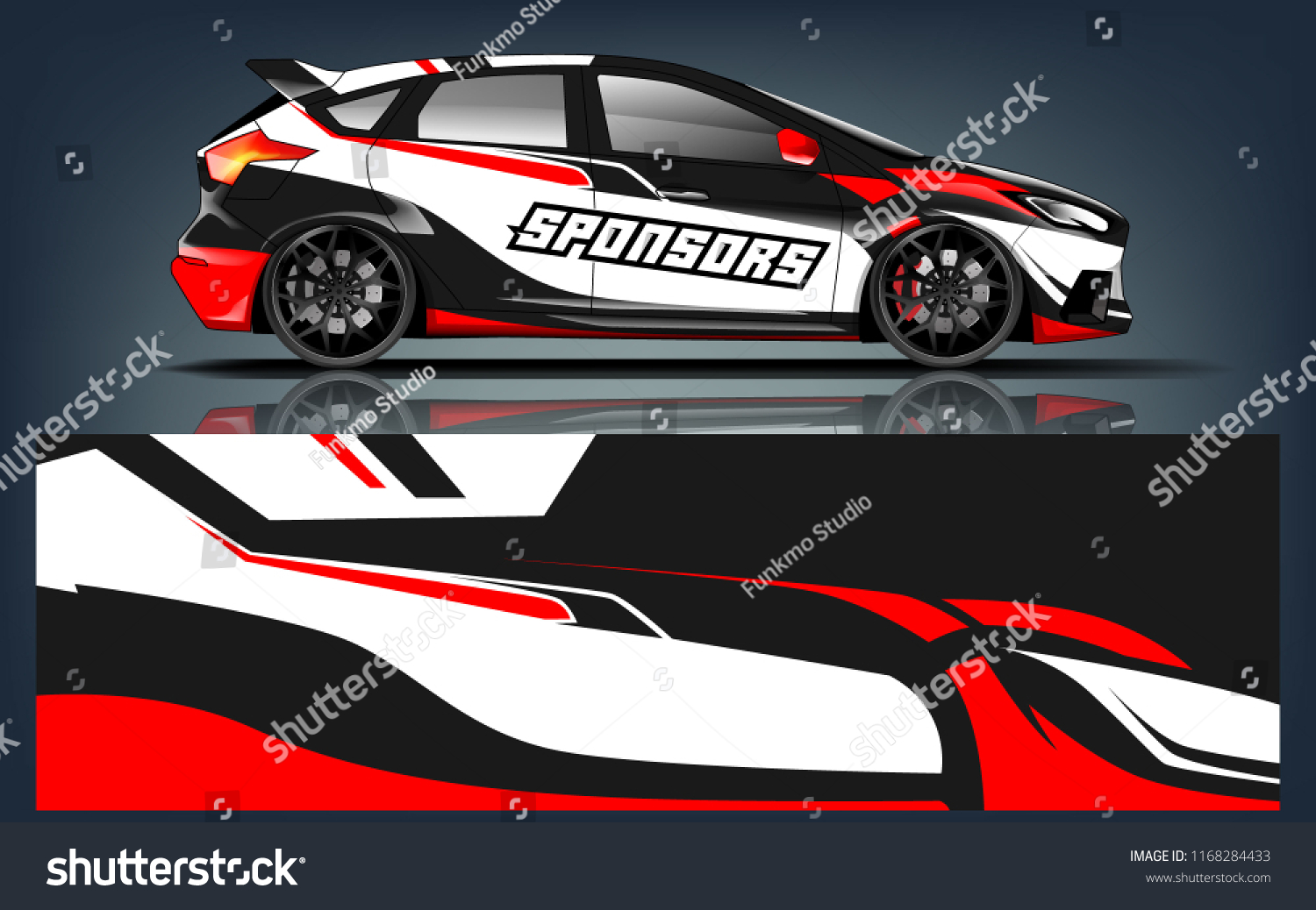Rally and racing car wrap vector designs.
