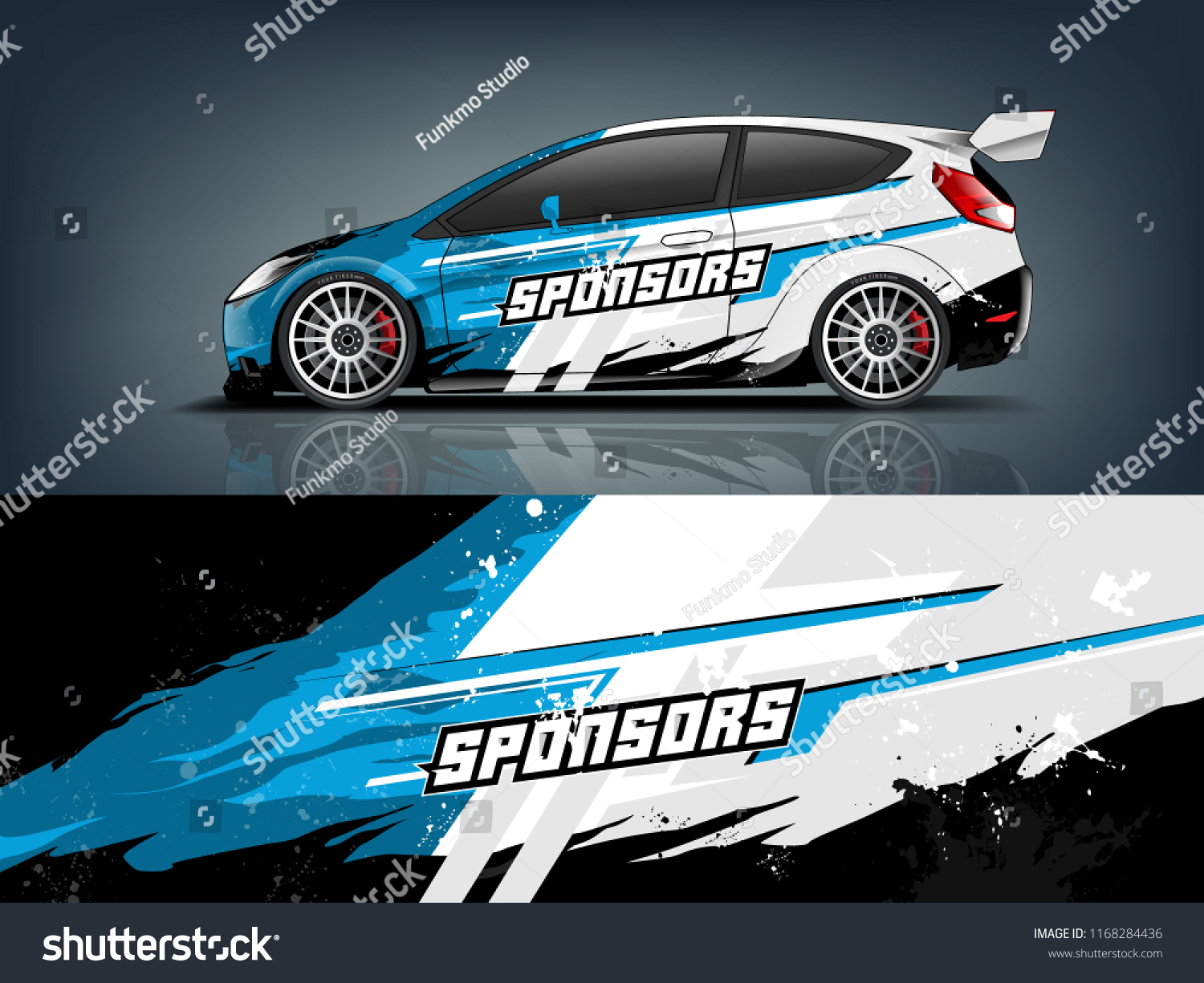 Rally and racing car wrap vector designs.