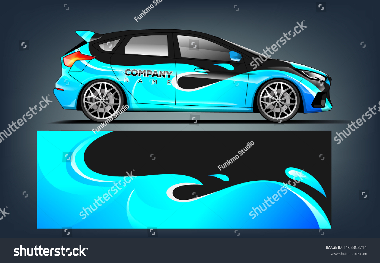 Car decal wrap design vector. Graphic abstract stripe racing background kit designs for vehicle, race car, rally, adventure and livery