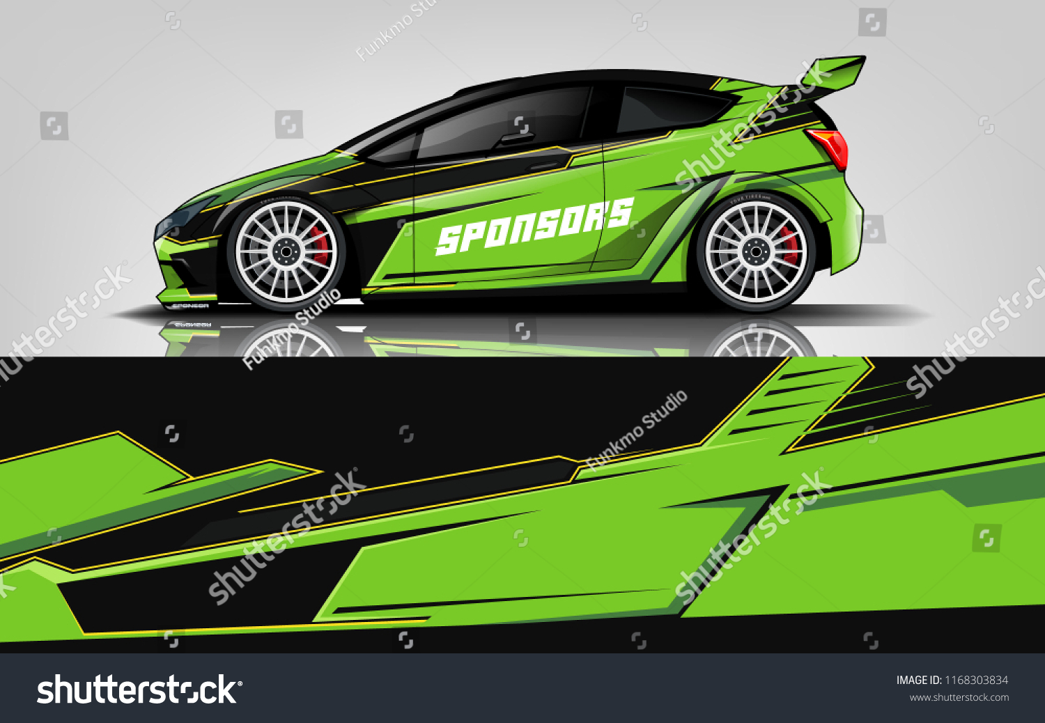 Car decal wrap design vector. Graphic abstract stripe racing background kit designs for vehicle, race car, rally, adventure and livery