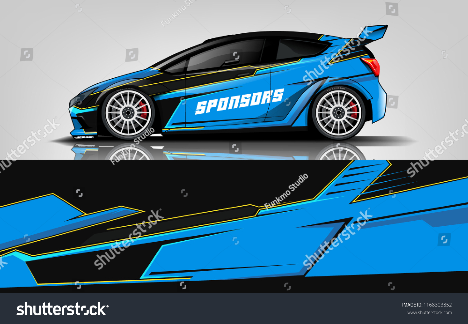 Car decal wrap design vector. Graphic abstract stripe racing background kit designs for vehicle, race car, rally, adventure and livery