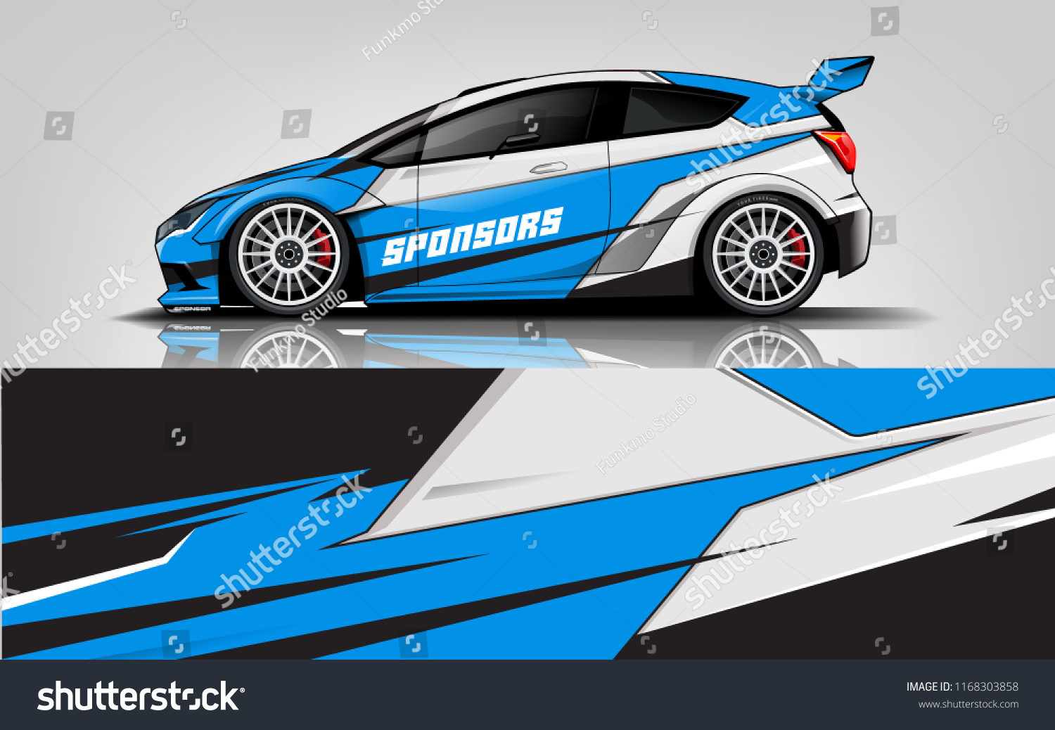 Car decal wrap design vector. Graphic abstract stripe racing background kit designs for vehicle, race car, rally, adventure and livery