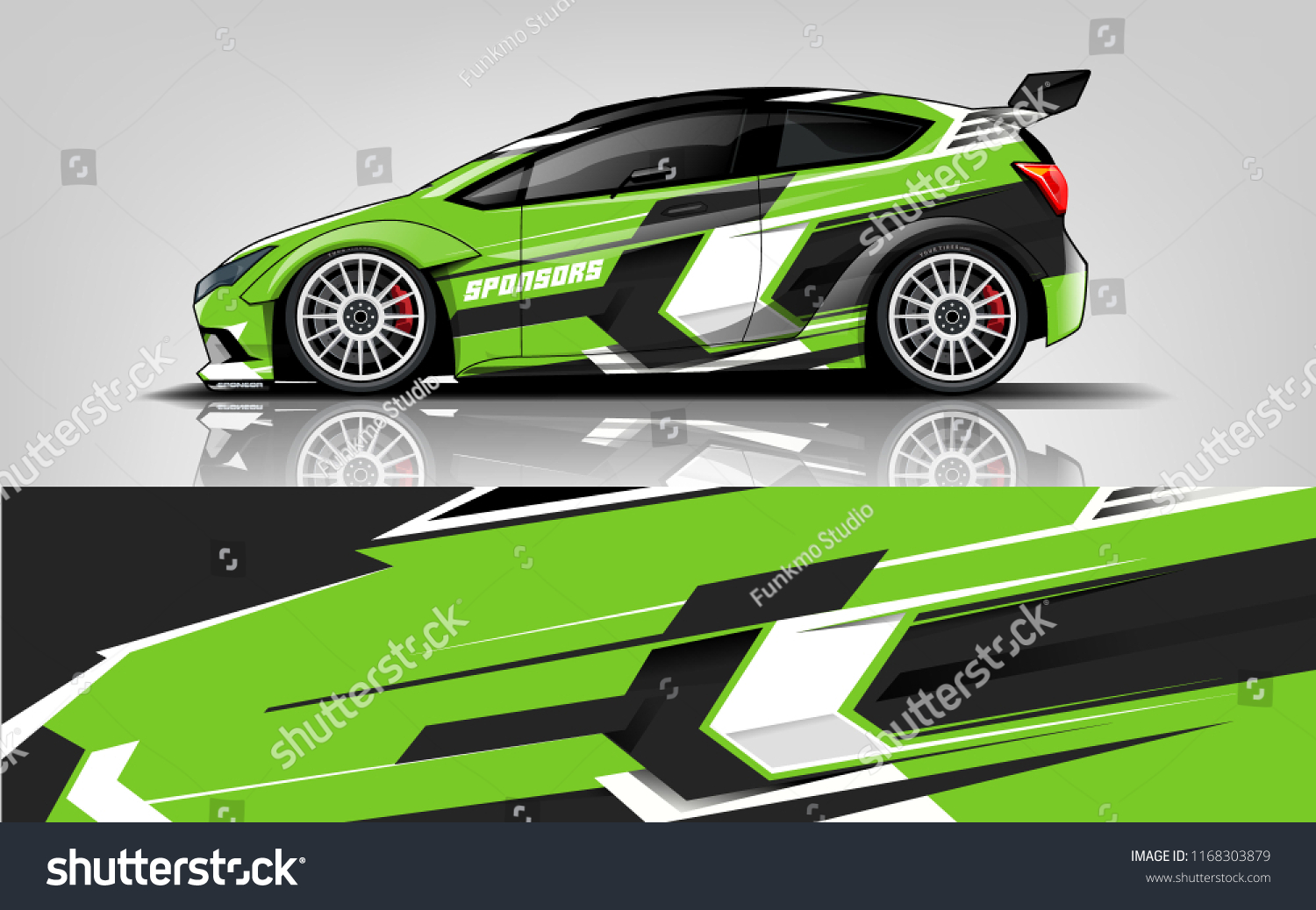 Car decal wrap design vector. Graphic abstract stripe racing background kit designs for vehicle, race car, rally, adventure and livery