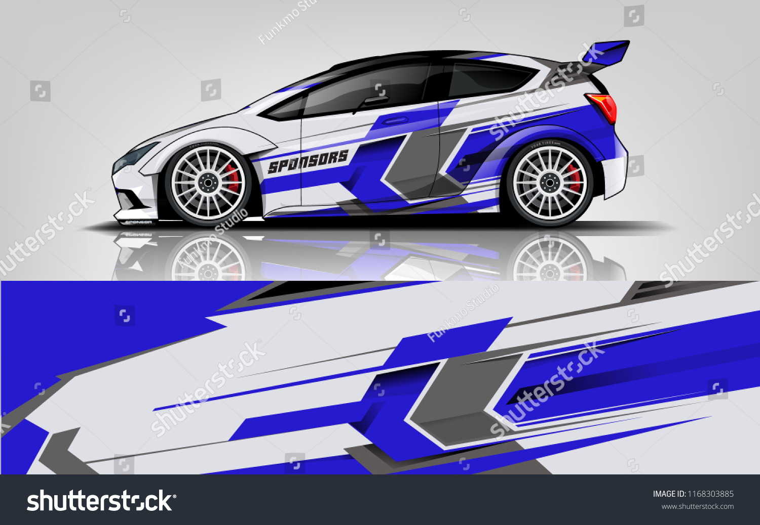 Car decal wrap design vector. Graphic abstract stripe racing background kit designs for vehicle, race car, rally, adventure and livery