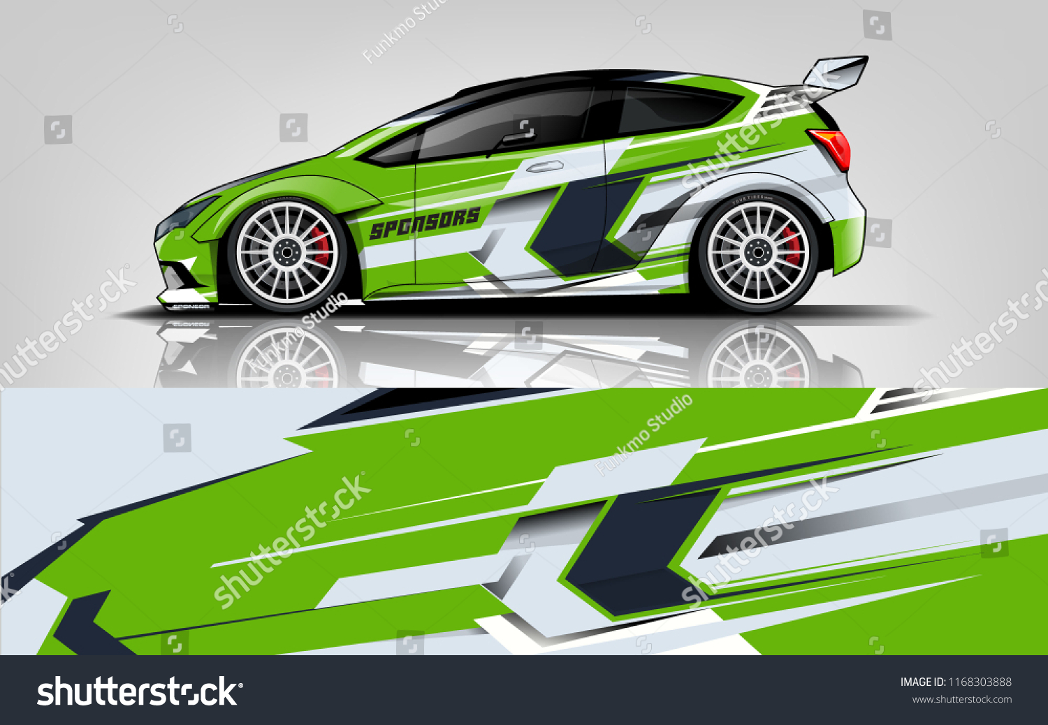 Car decal wrap design vector. Graphic abstract stripe racing background kit designs for vehicle, race car, rally, adventure and livery
