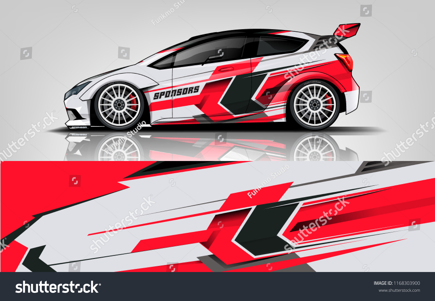 Car decal wrap design vector. Graphic abstract stripe racing background kit designs for vehicle, race car, rally, adventure and livery