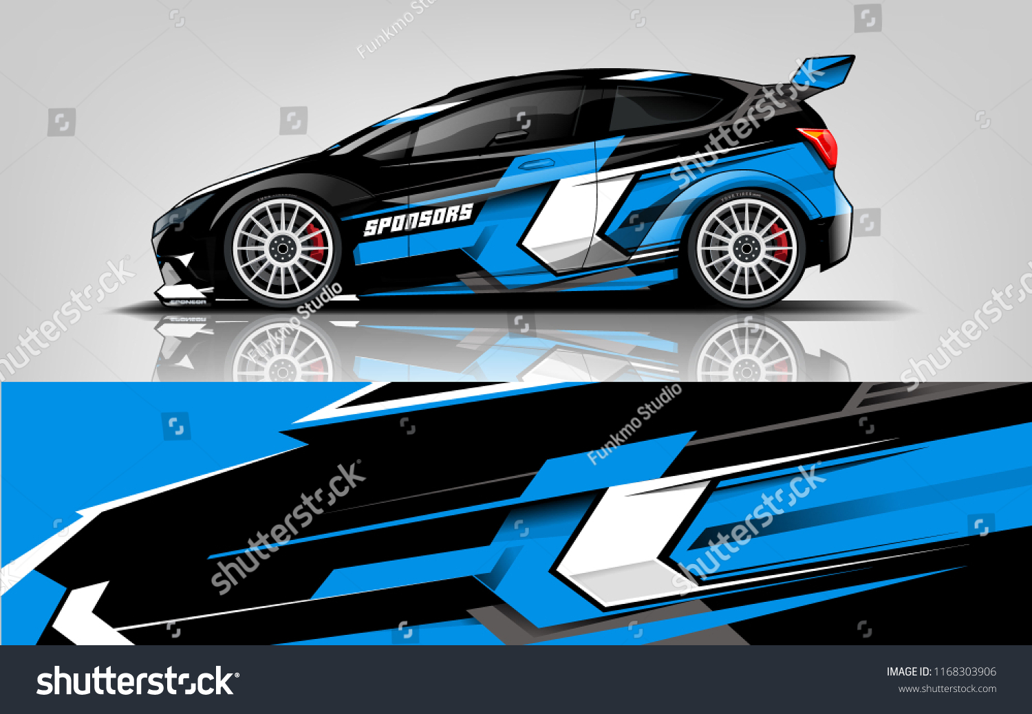 Car decal wrap design vector. Graphic abstract stripe racing background kit designs for vehicle, race car, rally, adventure and livery