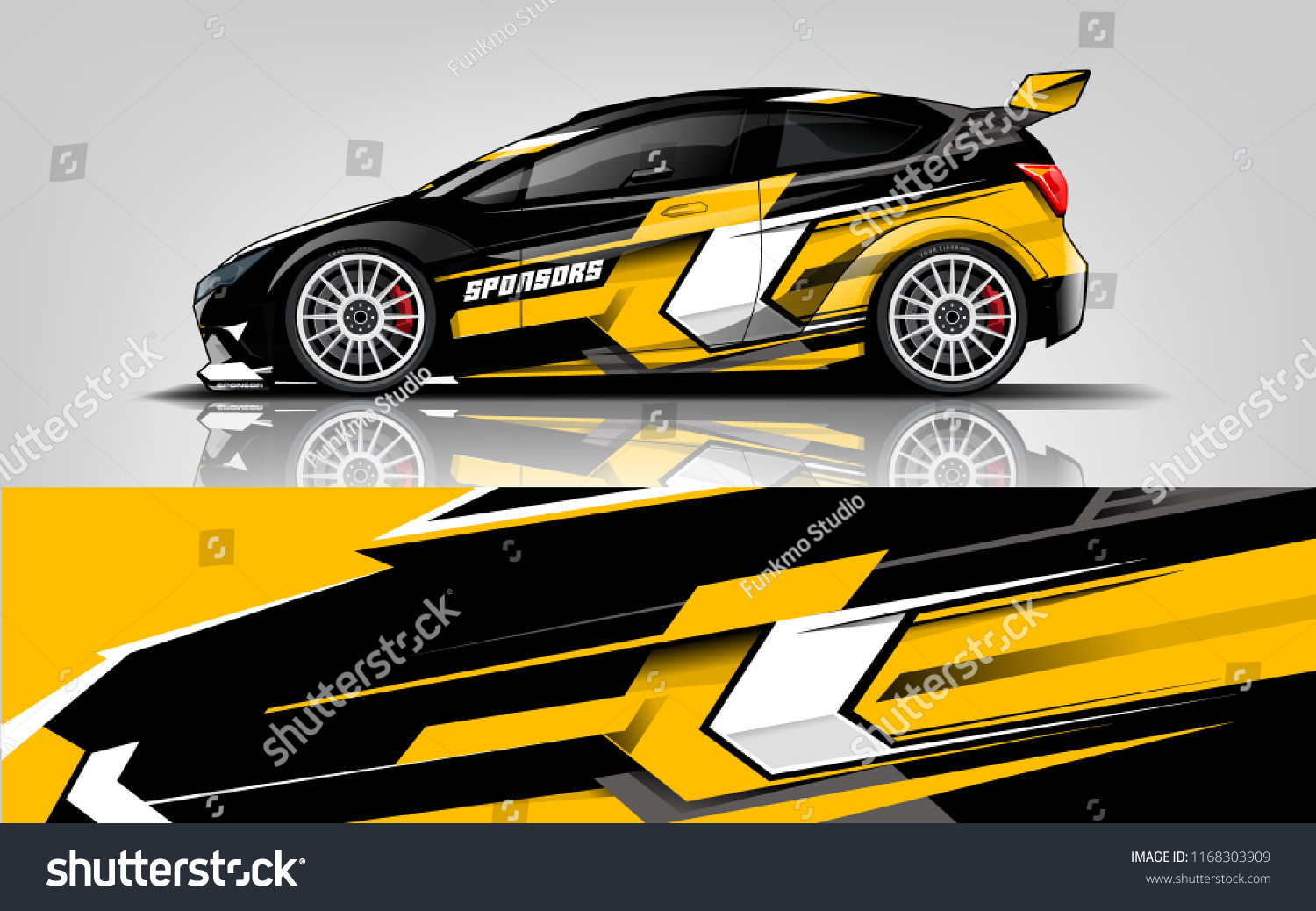 Car decal wrap design vector. Graphic abstract stripe racing background kit designs for vehicle, race car, rally, adventure and livery