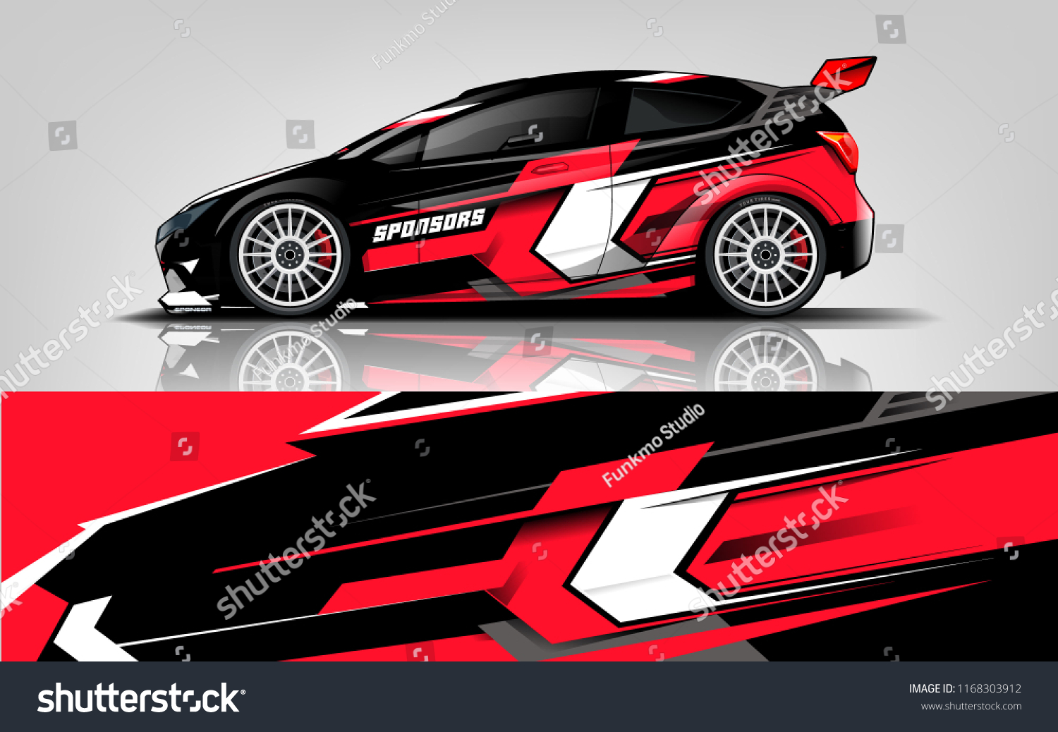Car decal wrap design vector. Graphic abstract stripe racing background kit designs for vehicle, race car, rally, adventure and livery