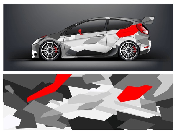 Racing car wrap. red abstract strip for racing car wrap, sticker, and decal. vector eps 10 format.