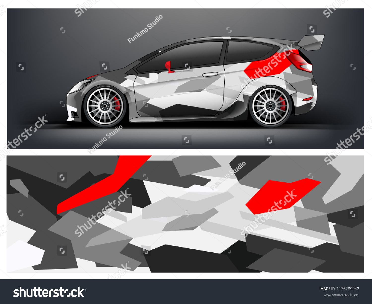 Racing car wrap. red abstract strip for racing car wrap, sticker, and decal. vector eps 10 format.