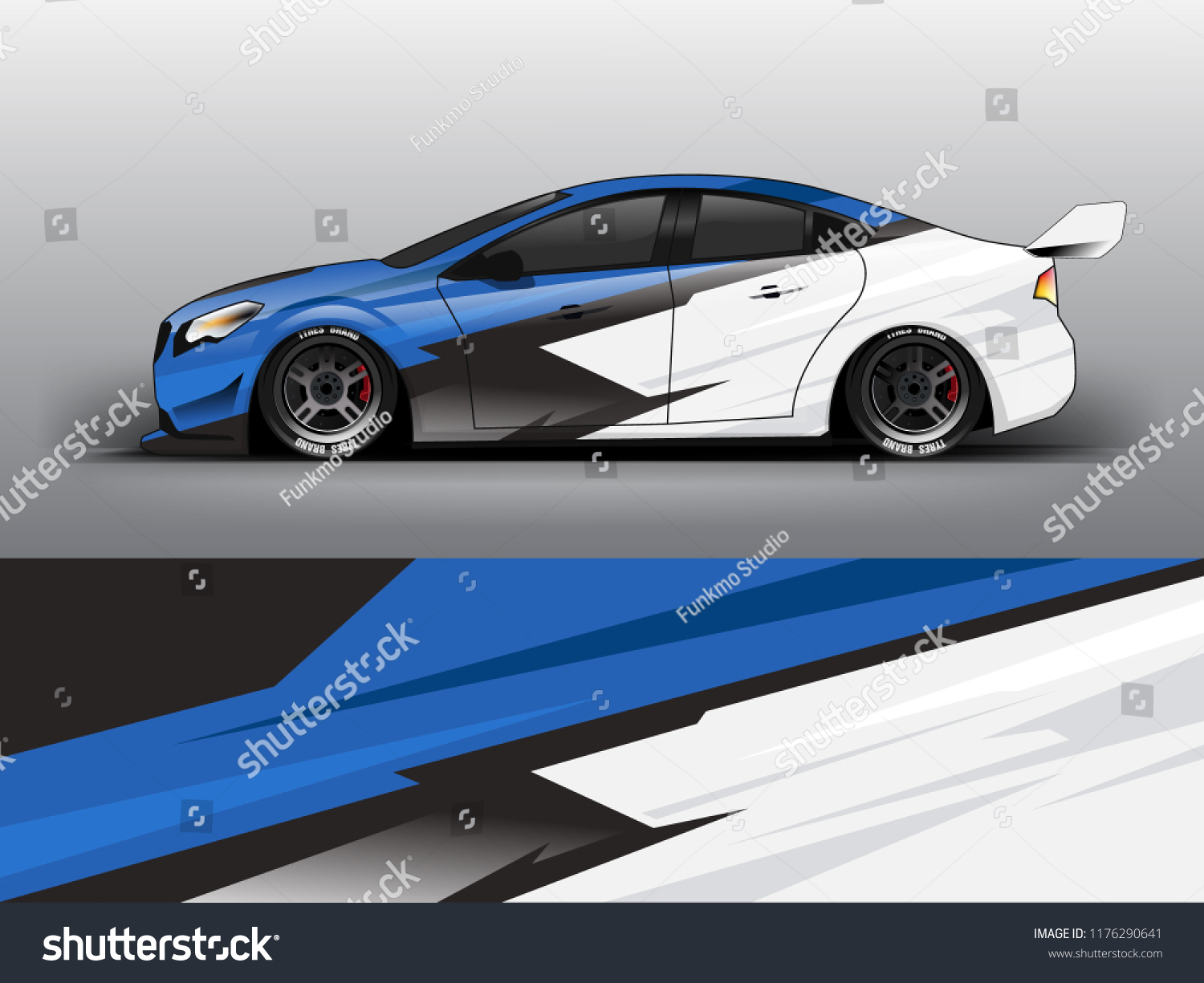 Racing car wrap. Blue abstract strip for racing car wrap, sticker, and decal. vector eps 10 format.