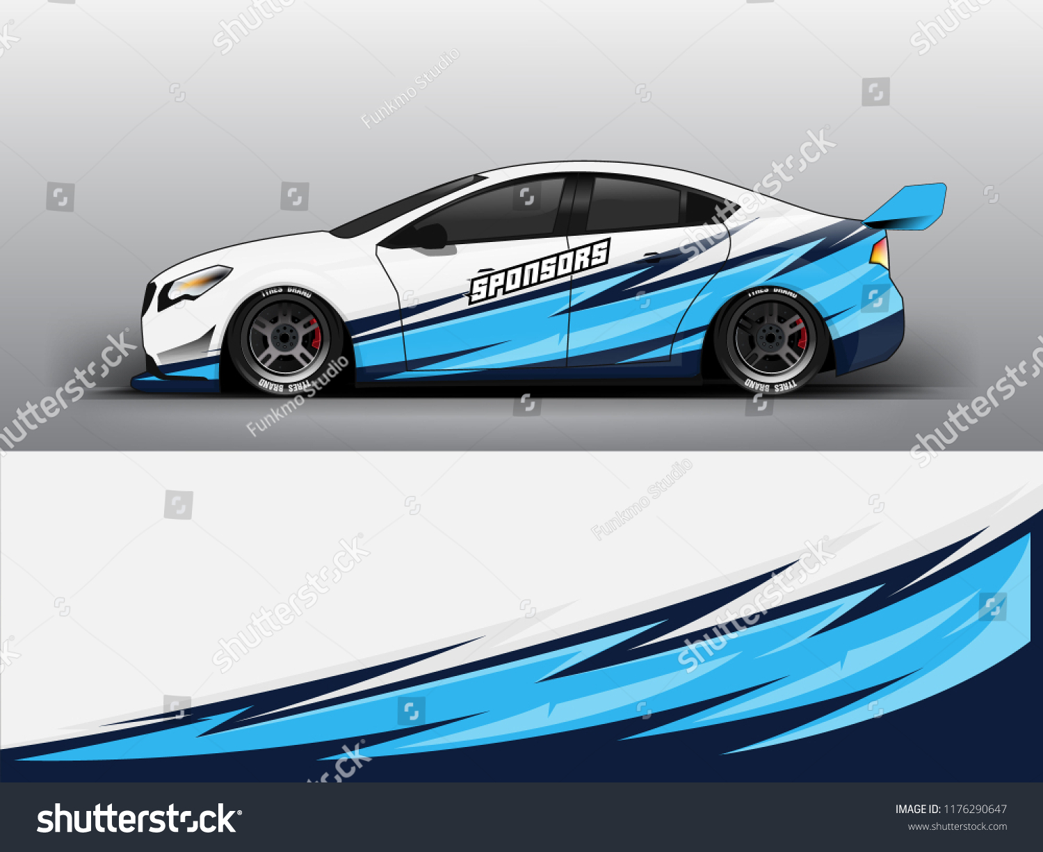 Racing car wrap. Blue abstract strip for racing car wrap, sticker, and decal. vector eps 10 format.