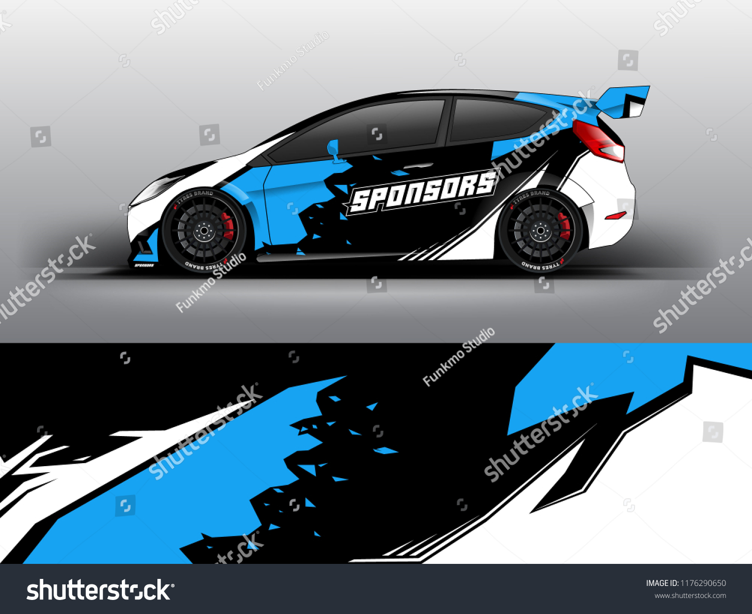 Racing car wrap. Blue abstract strip for racing car wrap, sticker, and decal. vector eps 10 format.