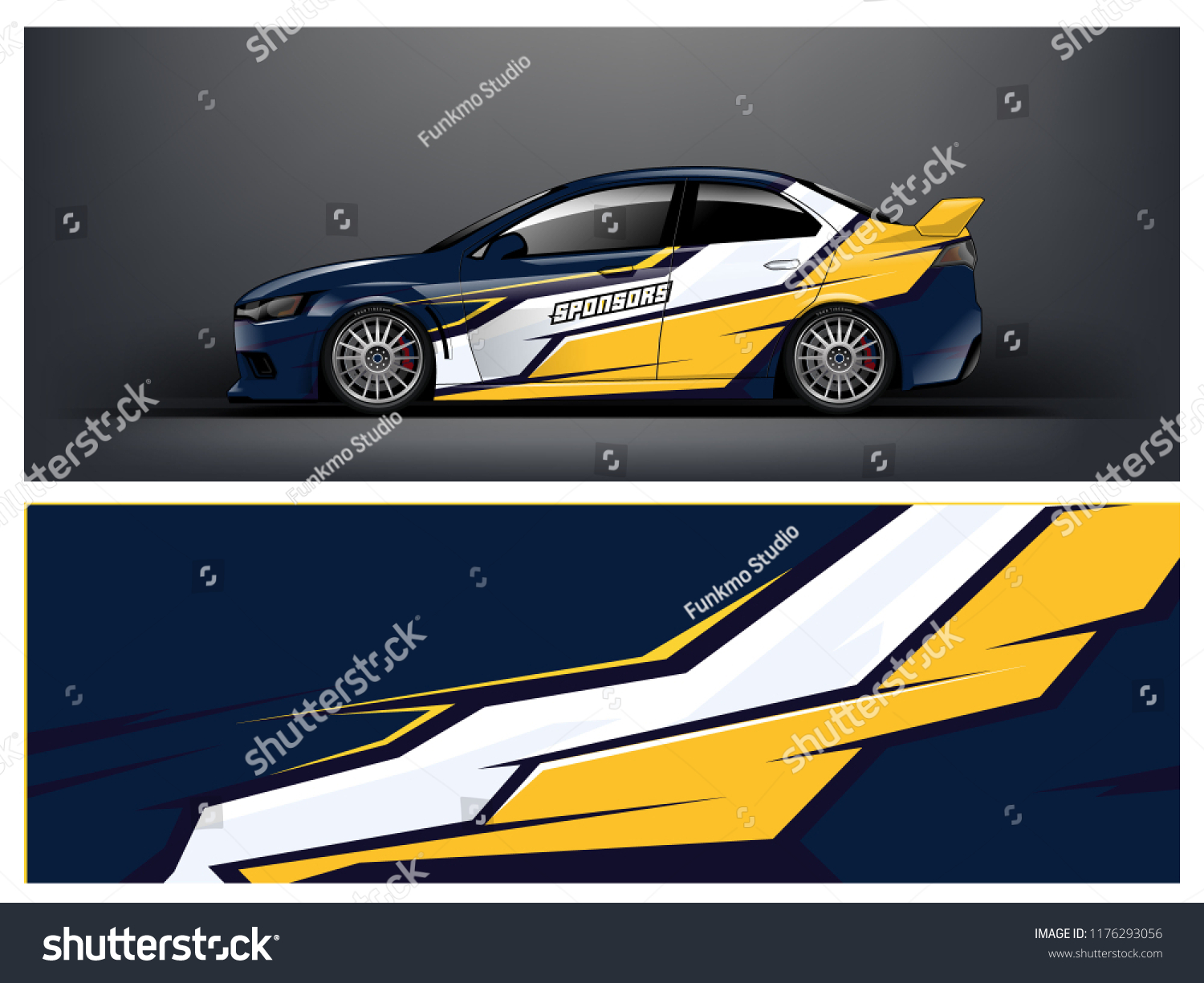 Racing car wrap. Blue abstract strip for racing car wrap, sticker, and decal. vector eps 10 format.