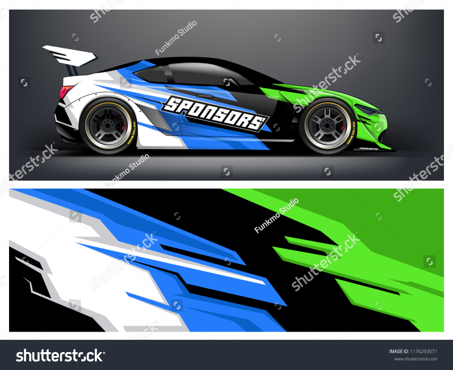 Racing car wrap. Blue abstract strip for racing car wrap, sticker, and decal. vector eps 10 format.