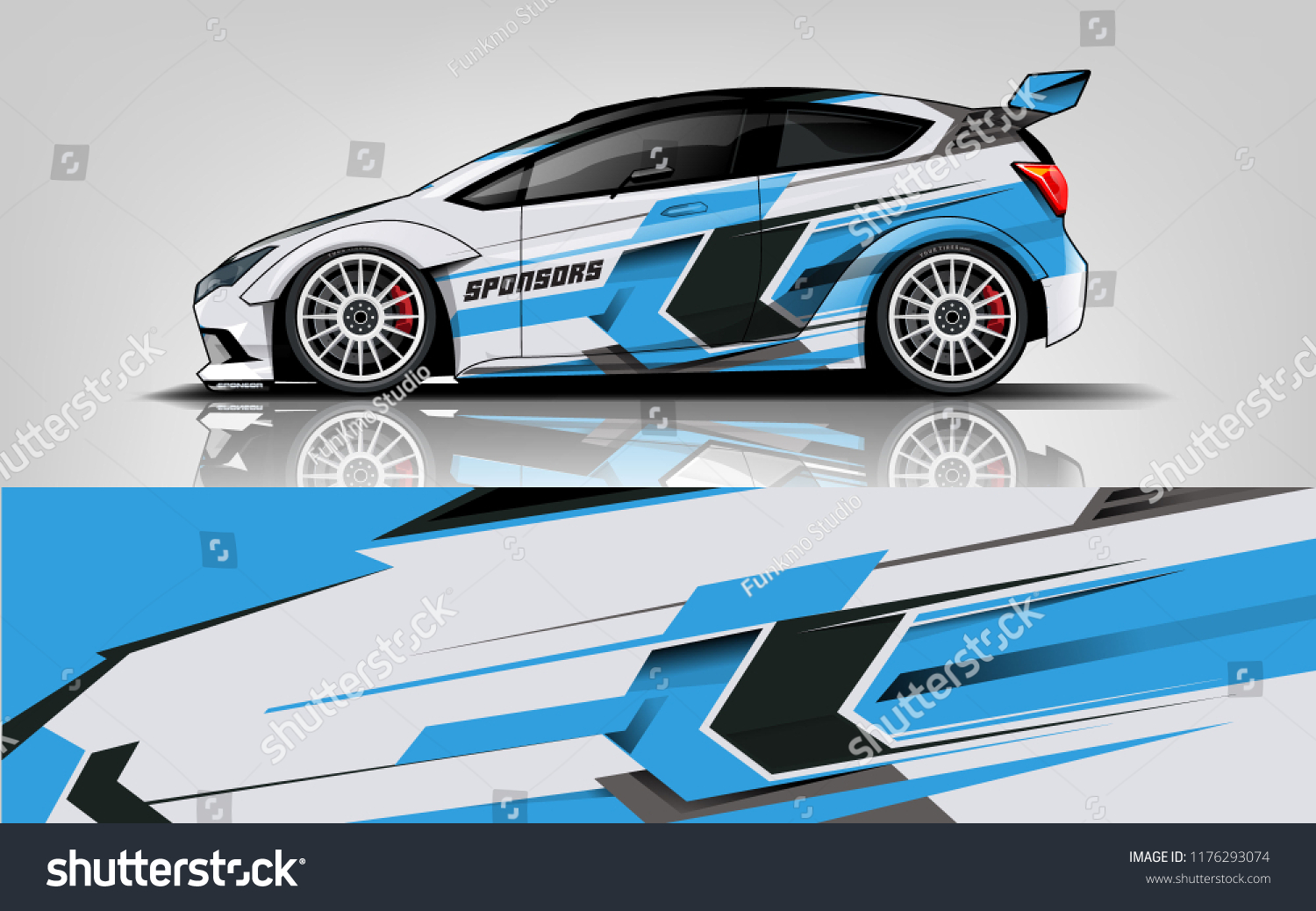 Racing car wrap. Blue abstract strip for racing car wrap, sticker, and decal. vector eps 10 format.