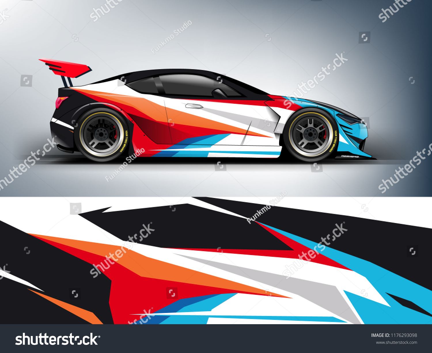 Racing car wrap. Blue abstract strip for racing car wrap, sticker, and decal. vector eps 10 format.