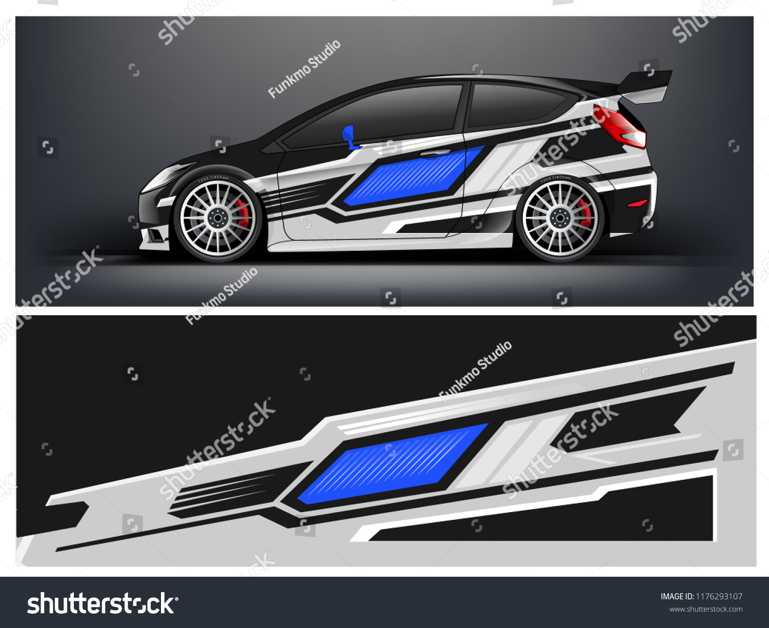 Racing car wrap. Blue abstract strip for racing car wrap, sticker, and decal. vector eps 10 format.