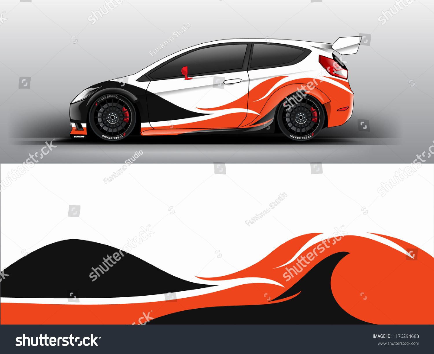 Racing car wrap. abstract strip for Company car wrap, sticker, and decal. vector eps 10 format.