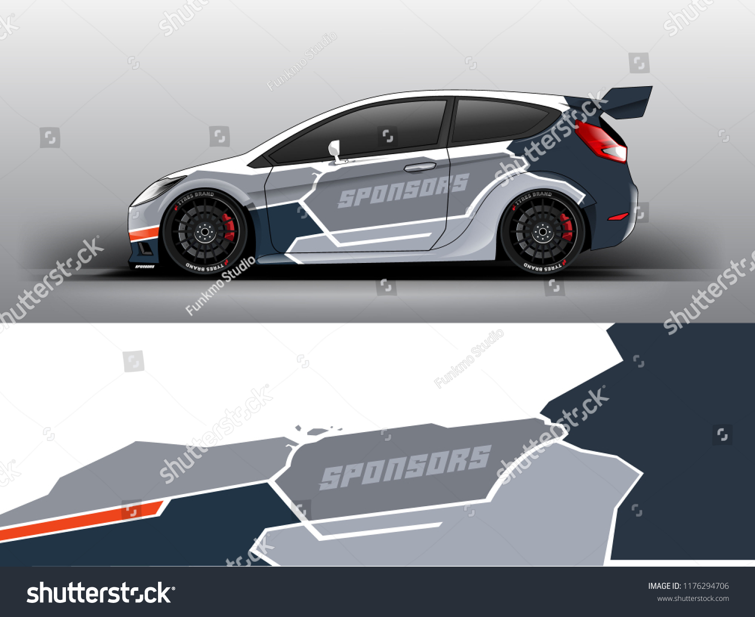 Racing car wrap. abstract strip for Company car wrap, sticker, and decal. vector eps 10 format.