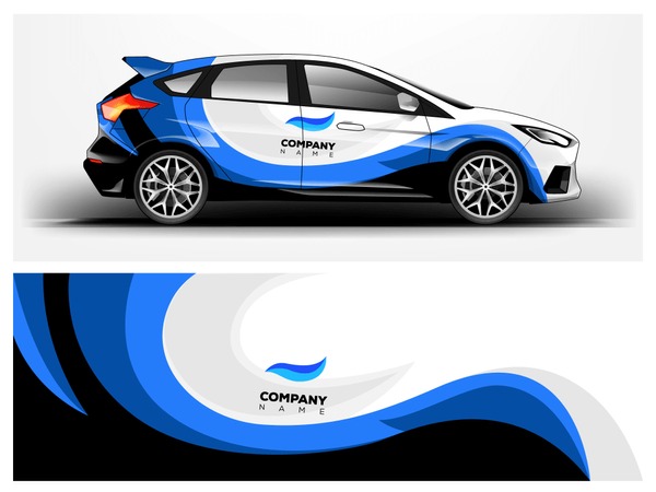 Racing car wrap. abstract strip for Company car wrap, sticker, and decal. vector eps 10 format.