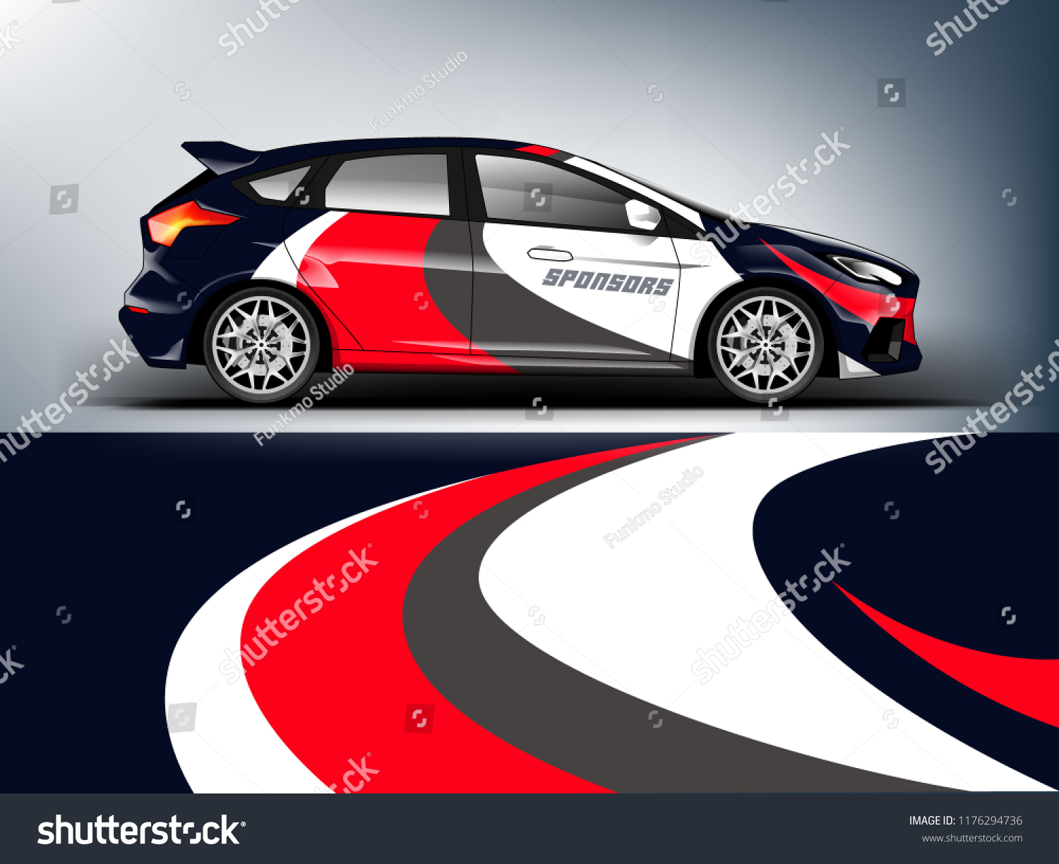 Racing car wrap. abstract strip for Company car wrap, sticker, and decal. vector eps 10 format.
