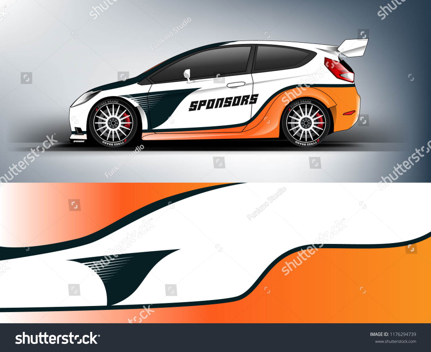 Racing car wrap. abstract strip for Company car wrap, sticker, and decal. vector eps 10 format.