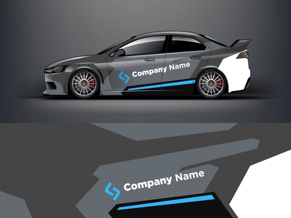 Racing car wrap. red abstract strip for Company car wrap, sticker, and decal. vector eps 10 format.