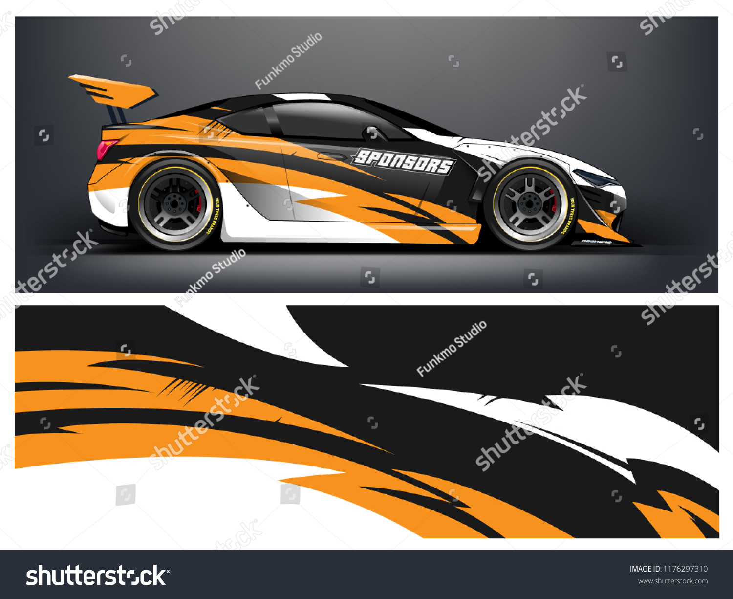 Racing car wrap. Abstract strip for racing car wrap, sticker, and decal. vector eps 10 format.