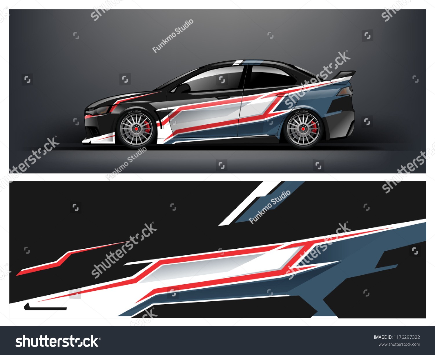 Racing car wrap. Abstract strip for racing car wrap, sticker, and decal. vector eps 10 format.