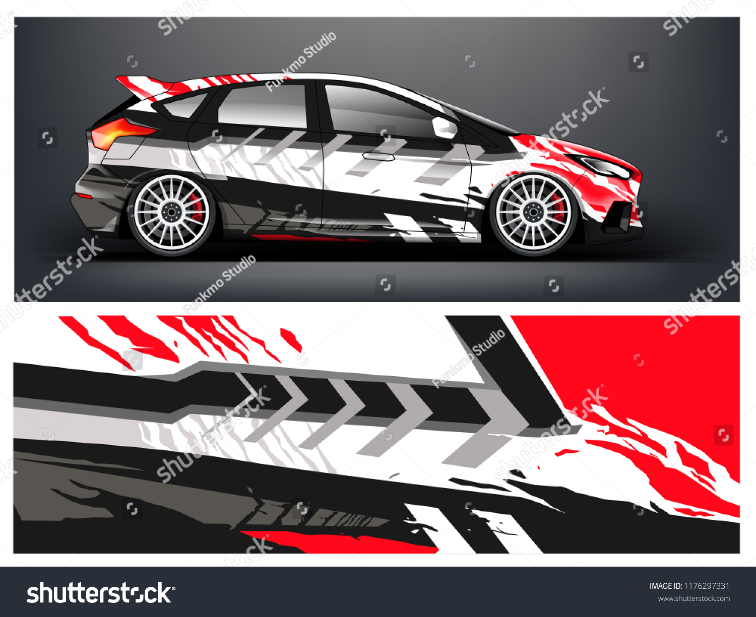 Racing car wrap. Abstract strip for racing car wrap, sticker, and decal. vector eps 10 format.
