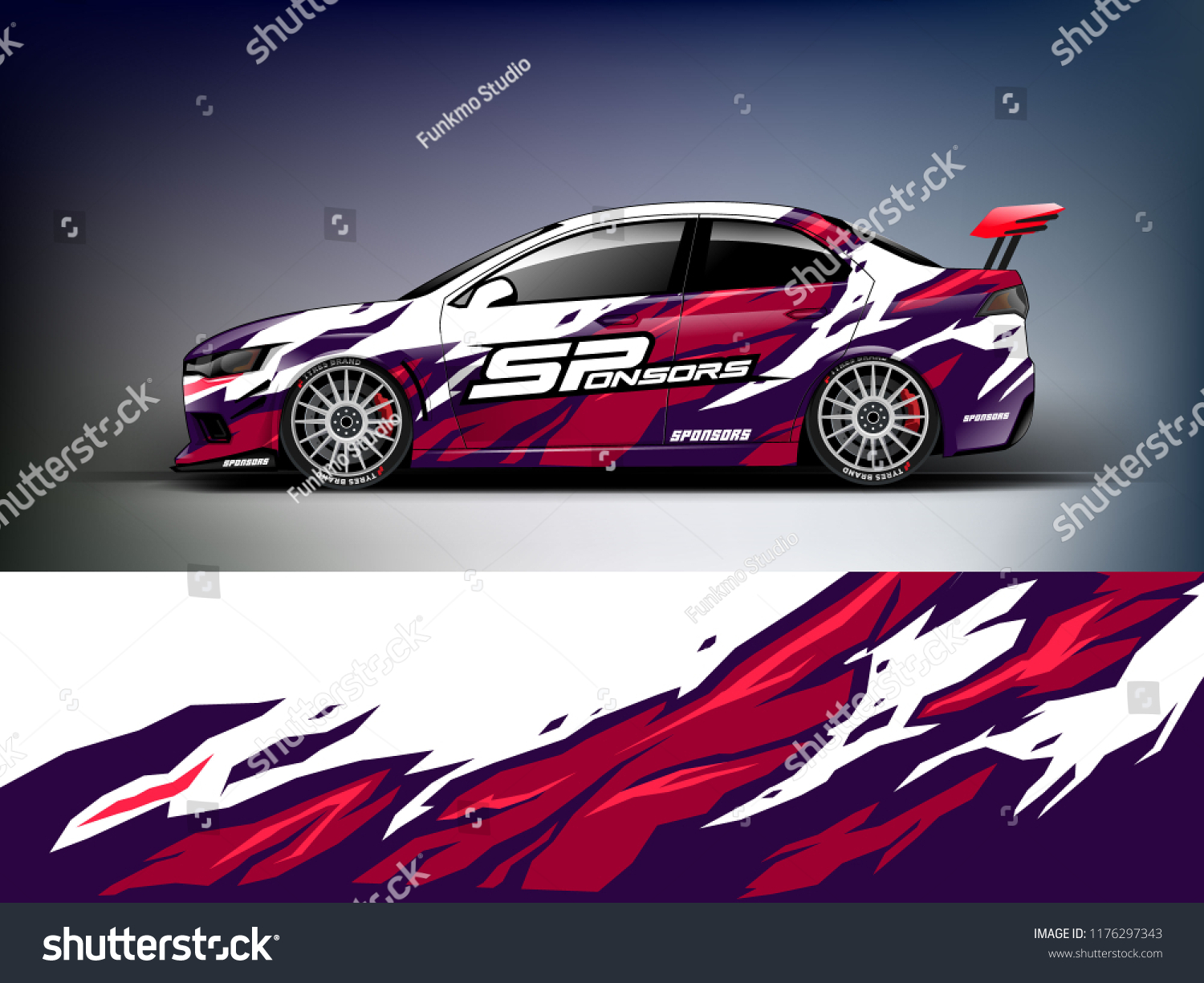 Racing car wrap. Abstract strip for racing car wrap, sticker, and decal. vector eps 10 format.