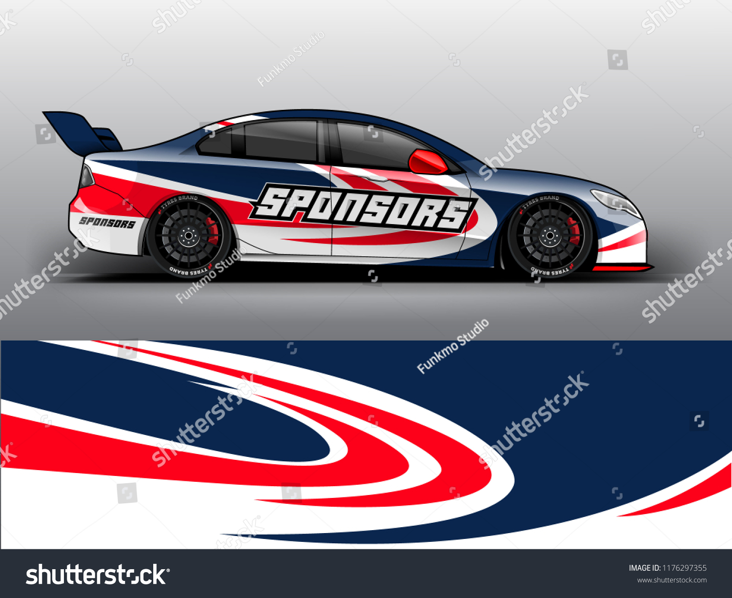 Racing car wrap. Abstract strip for racing car wrap, sticker, and decal. vector eps 10 format.